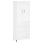 Credenza Bianca 69,5x34x180 cm in Legno Multistrato