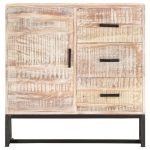 Credenza Bianca 73x30x75 cm in Legno Massello di Acacia