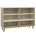 Credenza Bianca e Rovere Sonoma 103,5x35x70cm Legno Multistrato