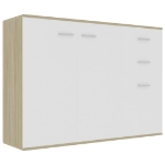 Credenza Bianca e Rovere Sonoma 105x30x75 cm Legno Multistrato