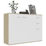 Credenza Bianca e Rovere Sonoma 105x30x75 cm Legno Multistrato