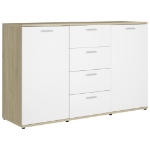 Credenza Bianca e Rovere Sonoma 120x35,5x75cm Legno Multistrato