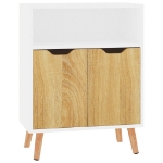 Credenza Bianca e Rovere Sonoma 60x30x72cm in Legno Multistrato