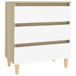 Credenza Bianca e Rovere Sonoma 60x35x69cm in Legno Multistrato