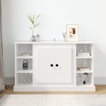 Credenza Bianco Lucido 100x35,5x60 cm in Legno Multistrato