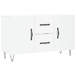 Credenza Bianco Lucido 100x36x60 cm in Legno Multistrato