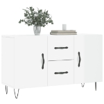 Credenza Bianco Lucido 100x36x60 cm in Legno Multistrato