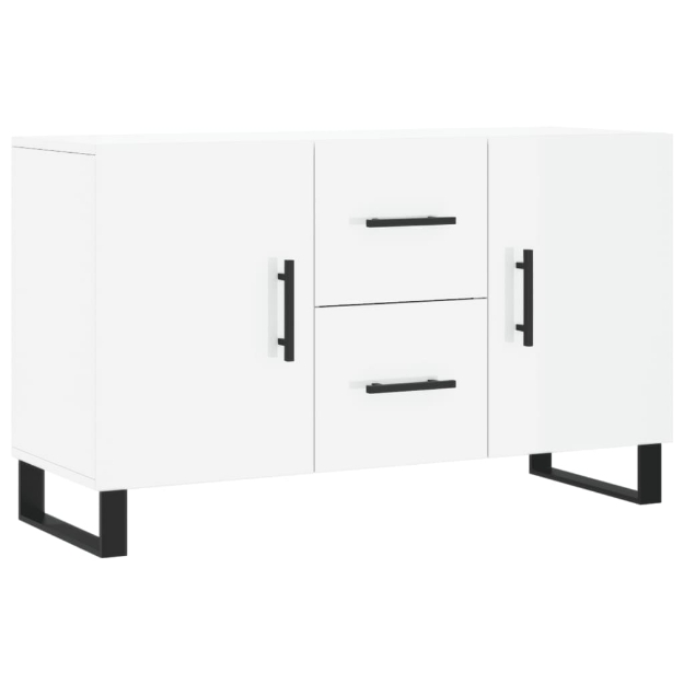 Credenza Bianco Lucido 100x36x60 cm in Legno Multistrato