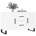 Credenza Bianco Lucido 100x36x60 cm in Legno Multistrato