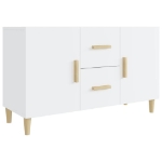 Credenza Bianco Lucido 100x36x60 cm in Legno Multistrato