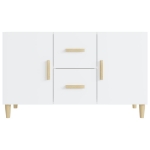 Credenza Bianco Lucido 100x36x60 cm in Legno Multistrato