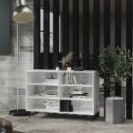 Credenza Bianco Lucido 103,5x35x70 cm in Legno Multistrato