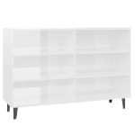 Credenza Bianco Lucido 103,5x35x70 cm in Legno Multistrato