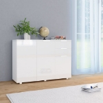 Credenza Bianco Lucido 107x35x80,5 cm