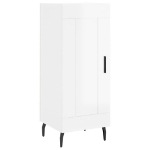 Credenza Bianco Lucido 34,5x34x90 cm in Legno Multistrato