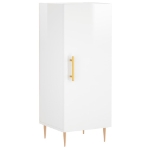 Credenza Bianco Lucido 34,5x34x90 cm in Legno Multistrato