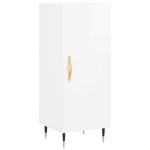 Credenza Bianco Lucido 34,5x34x90 cm in Legno Multistrato