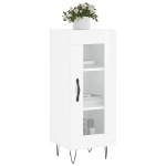 Credenza Bianco Lucido 34,5x34x90 cm in Legno Multistrato