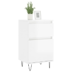 Credenza Bianco Lucido 40x35x70 cm in Legno Multistrato