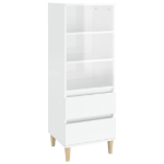 Credenza Bianco Lucido 40x36x110 cm in Legno Multistrato