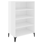 Credenza Bianco Lucido 57x35x90 cm in Legno Multistrato