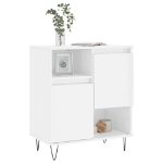 Credenza Bianco Lucido 60x35x70 cm in Legno Multistrato