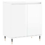 Credenza Bianco Lucido 60x35x70 cm in Legno Multistrato