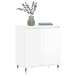 Credenza Bianco Lucido 60x35x70 cm in Legno Multistrato