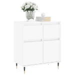 Credenza Bianco Lucido 60x35x70 cm in Legno Multistrato