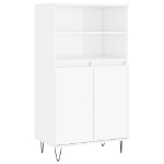 Credenza Bianco Lucido 60x36x110 cm in Legno Multistrato