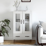 Credenza Bianco Lucido 69,5x31x115 cm in Legno Multistrato