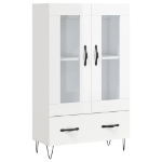 Credenza Bianco Lucido 69,5x31x115 cm in Legno Multistrato