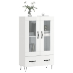 Credenza Bianco Lucido 69,5x31x115 cm in Legno Multistrato