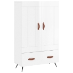 Credenza Bianco Lucido 69,5x31x115 cm in Legno Multistrato