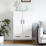 Credenza Bianco Lucido 69,5x31x115 cm in Legno Multistrato