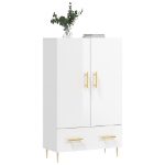 Credenza Bianco Lucido 69,5x31x115 cm in Legno Multistrato