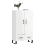 Credenza Bianco Lucido 69,5x31x115 cm in Legno Multistrato