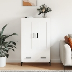 Credenza Bianco Lucido 69,5x31x115 cm in Legno Multistrato