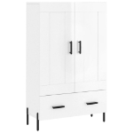 Credenza Bianco Lucido 69,5x31x115 cm in Legno Multistrato