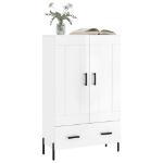 Credenza Bianco Lucido 69,5x31x115 cm in Legno Multistrato