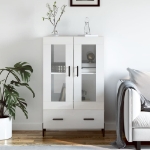 Credenza Bianco Lucido 69,5x31x115 cm in Legno Multistrato