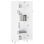 Credenza Bianco Lucido 69,5x34x180 cm in Legno Multistrato