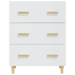 Credenza Bianco Lucido 70x34x90 cm in Legno Multistrato