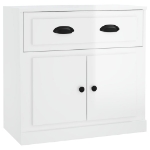 Credenza Bianco Lucido 70x35,5x67,5 cm in Legno Multistrato