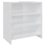 Credenza Bianco Lucido 70x40,5x75 cm in Truciolato