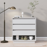 Credenza Bianco Lucido 70x41x75 cm in Truciolato