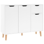 Credenza Bianco Lucido 90x30x72 cm in Legno Multistrato