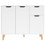 Credenza Bianco Lucido 90x30x72 cm in Legno Multistrato