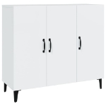 Credenza Bianco Lucido 90x34x80 cm in Legno Multistrato