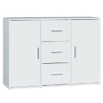 Credenza Bianco Lucido 91x29,5x65 cm in Legno Multistrato